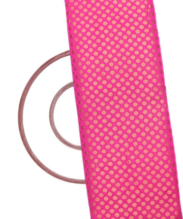 magneta colour polka dot print brocade silk fabric